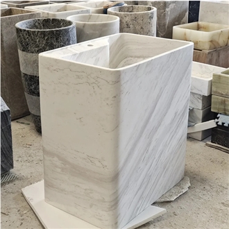 One Piece Of Marble Pedestal Wash Sink