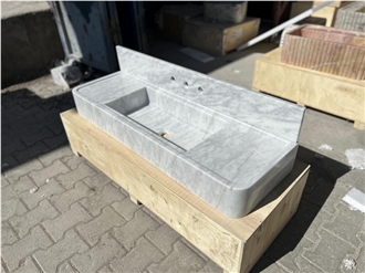 Wall Mounted Basic Stone Wash Bain Bathroom Vanity Unit