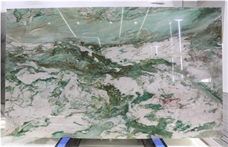 Emerald Green Quartzite Slabs And Wall Panels For Hotel Lobby