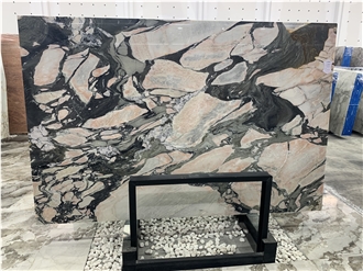 Italian Lilac Breccia Vagli Rosata Marble Slabs For Wall