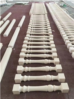 Natural Stone Marble Balustrades Handrail For Balcony