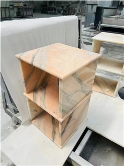 Pink Marble Natural Stone Home Decoration Table Plinth