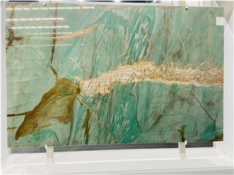 Botanic Green Quartzite Slabs For Accent Wall Decor