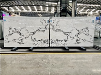 Dover White Marble Bookmatched Slabs