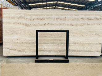 Extra White Travertine Matte Surface Slabs