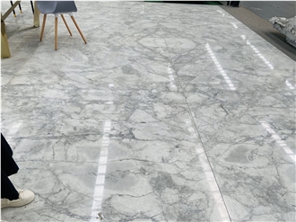 Super White Marble For All Bookmatched Flooring Tiles