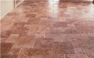 Red Travertine French Pattern Tiles