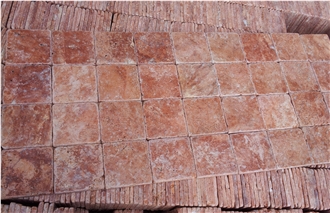 Red Travertine French Pattern Tiles