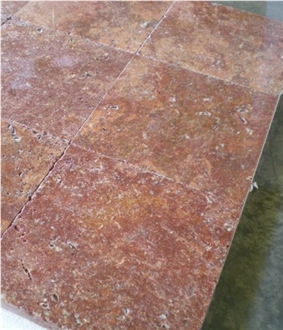 Red Travertine French Pattern Tiles