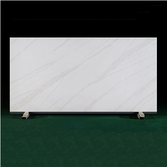 Artificial Marble Golden Stripe Calacatta Quartz Slabs