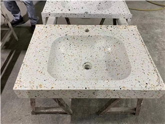 China Colored Terrazzo Shining Project Bathroom Sink
