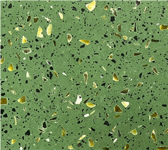 Engineering Pure Green Low-Priced Water Terrazzo Slabs