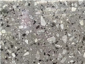 Medium Grain Gray Flooring Terrazzo Tiles