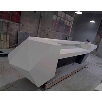 Modern White Rhombus Reception Desk