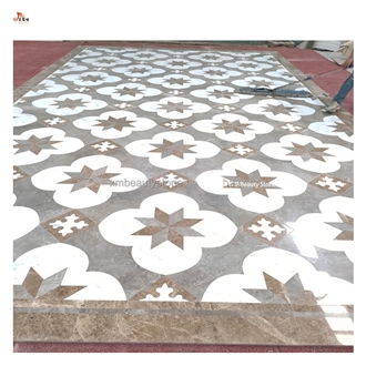 Elevator Corridor Waterjet Pattern Flooring Medallion