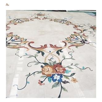 Flower Marble Design Water Jet Carpet Medallions Tiles