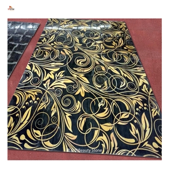 Flower Pattern Marble Waterjet Inlay Flooring Medallion