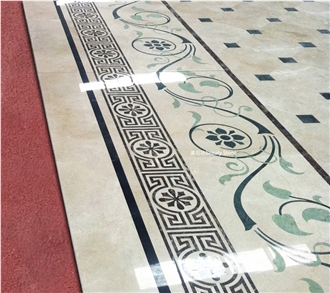 Living Room Inlay Polished Waterjet Pattern Medallions