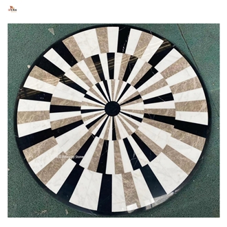 Round Interior 3D Water Jet Pattern Carpet Medallions