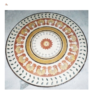 Simple Small Water Jet Inlay Marble Medallion Decoration