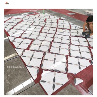 Square  Waterjet Medallions Pattern Tiles Cut To Size