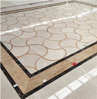 Villa Flooring Waterjet Marble Pattern Medallion Design