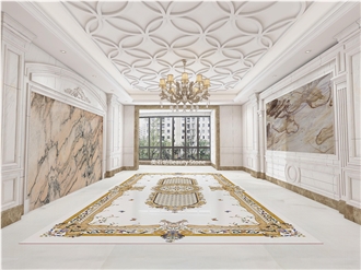 Water Jet Medallion Carpet Pattern For Villa House Decoration