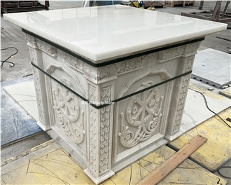 White Marble Indoor Fireplace For Mosque And Church