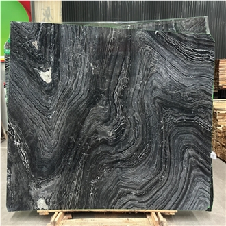 Black Wooden Marble Floor Slabs Tiles