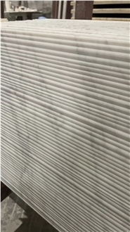Carrara White Marble Bamboo Textured 3D Wall Decor Panels