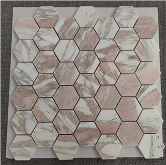 Hexagon Rosso Narvegian  Mosaic Pattern