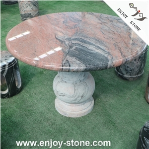 Round Stone Table  Garden Table / Landscaping Decor