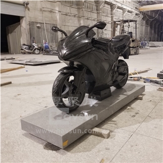 Black Granite Motorcycle Motorbike Moto Engraved Headstone