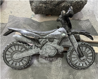 Blue Pearl Granite Motorcycle And Helmet Engraved Tombstone