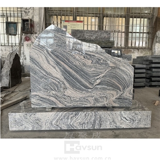 China Juparana Granite  Mountain Top Upright Headstone