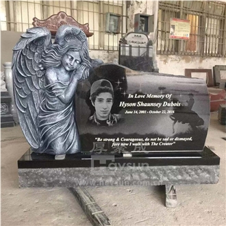 Customized Kneeling Little Girl Face Angel Monument