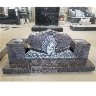 Granite Little Angel Sleeping Cherub Headstone For Baby