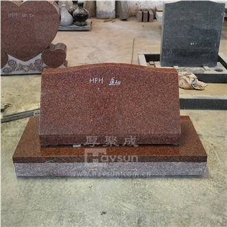 Indian Mahogany Red Granite Slant Headstone