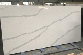 Multiple Calacatta White Quartz Slabs/Tiles