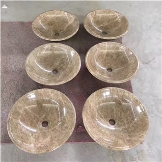 Light Emperador Marble Wash Basin