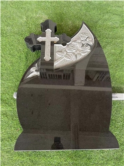 Romania Style Black Granite Tombstone