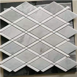 24X24 Geometry Water Jet Marble Sticky Wall Mosaic Tiles