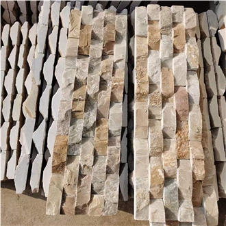 3D Wave Shape Quartzite Wall Panel Stacked Stone Veneer