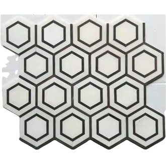 Best Sale Hexagon Marble Water-Jet Mosaic Wall Tiles