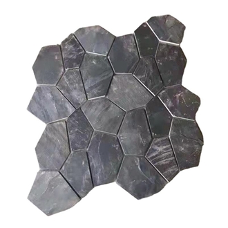 Black Slate Irregular Flagstone Flooring Or Yards Tiles