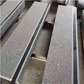 Grey Granite Stone Steps Blocks With Black Strips