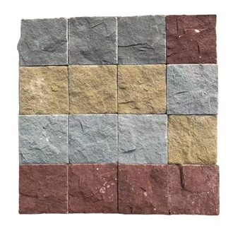 Natural Sandstone Cobblestone For Garden Paver Mat