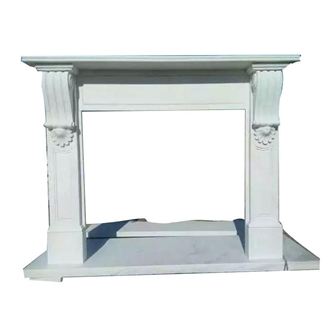 Natural Stone Carving Indoor Fireplace Mantel Sculpture