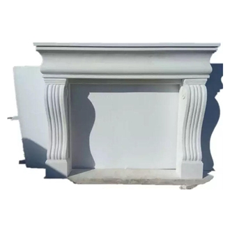 Natural Stone Carving Indoor Fireplace Mantel Sculpture