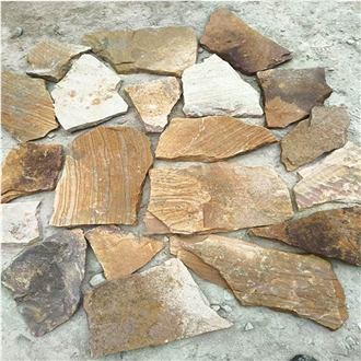 Yellow Sandstone Stacked Rock Wall Cladding Stone Veneer